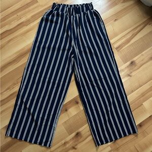 SHEIN Navy and White Striped Pants
